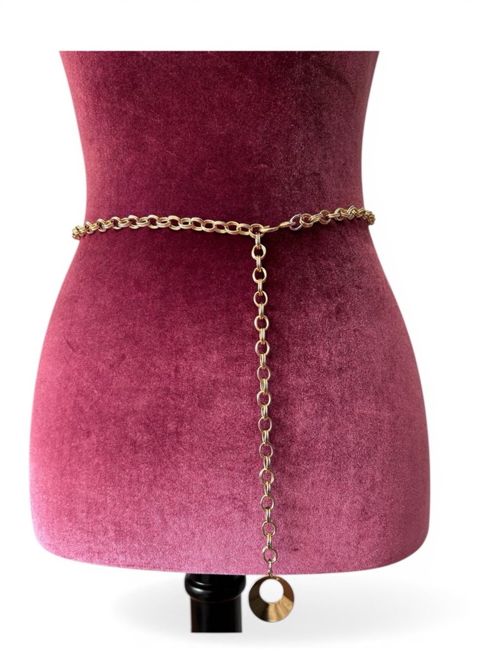 Gold Chain Statement Belt Disc Charm